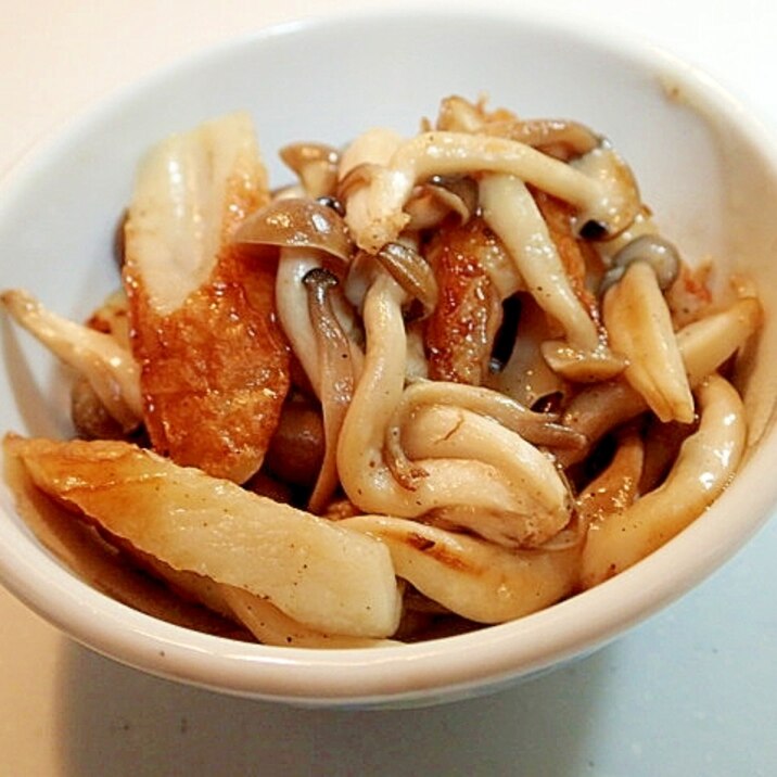 白だしで 竹輪としめじの甘辛炒め